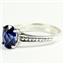Created Blue Sapphire, Sterling Silver Ladies Ring, SR371