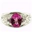SR306, Created Pink Sapphire, 925 Sterling Silver Ring with Accents
