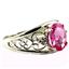SR306, Created Pink Sapphire, 925 Sterling Silver Ring with Accents