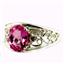 SR306, Created Pink Sapphire, 925 Sterling Silver Ring with Accents