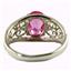 SR306, Created Pink Sapphire, 925 Sterling Silver Ring with Accents