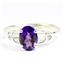 925 Sterling Silver Ladies Ring, Amethyst, SR300