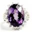 925 Sterling Silver Ladies Halo Ring, Amethyst, SR270