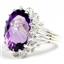 925 Sterling Silver Ladies Halo Ring, Amethyst, SR270