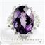 925 Sterling Silver Ladies Halo Ring, Amethyst, SR270