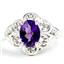 925 Sterling Silver Ladies Ring, Amethyst, SR125