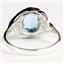 Sterling Silver Ladies Ring, Concave Cut Swiss Blue Topaz, SR021