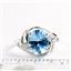 Sterling Silver Ladies Ring, Concave Cut Swiss Blue Topaz, SR021