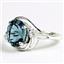 Sterling Silver Ladies Ring, Concave Cut London Blue Topaz, SR021