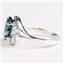 Sterling Silver Ladies Ring, Concave Cut London Blue Topaz, SR021