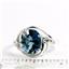Sterling Silver Ladies Ring, Concave Cut London Blue Topaz, SR021