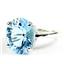 Sterling Silver Ladies Ring, Concave Cut Swiss Blue Topaz, SR055