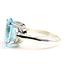 Sterling Silver Ladies Ring, Concave Cut Swiss Blue Topaz, SR055