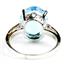Sterling Silver Ladies Ring, Concave Cut Swiss Blue Topaz, SR055