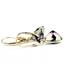 14k Gold Leverback Earrings, Mystic Fire Topaz, E211