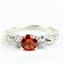 925 Sterling Silver Engagement Ring, Created Padparadscha Sapphire, SR254