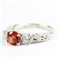 925 Sterling Silver Engagement Ring, Created Padparadscha Sapphire, SR254