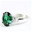 925 Sterling Silver Ladies Filigree Ring, Russian Nanocrystal Emerald, SR244