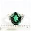 925 Sterling Silver Ladies Filigree Ring, Russian Nanocrystal Emerald, SR244