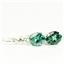 925 Sterling Silver Leverback Earrings, Russian Nanocrystal Emerald, SE107