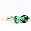 925 Sterling Silver Leverback Earrings, Russian Nanocrystal Emerald, SE107