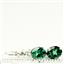 925 Sterling Silver Leverback Earrings, Russian Nanocrystal Emerald, SE107