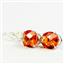925 Sterling Silver Leverback Earrings, Created Padparadscha Sapphire, SE107
