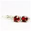 925 Sterling Silver Leverback Earrings, Garnet CZ, SE007