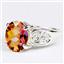 Twilight Fire Topaz, 925 Sterling Silver Ladies Ring, SR369