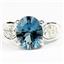 London Blue Topaz (concave cut), 925 Sterling Silver Ladies Ring, SR369