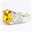 Golden Yellow CZ, 925 Sterling Silver Ladies Ring, SR369
