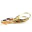 14k Gold Leverback Earrings, Champagne CZ, E001