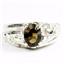 925 Sterling Silver Men's Nugget Ring, Smoky Quartz, SR368