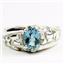 925 Sterling Silver Men's Nugget Ring, Swiss Blue Topaz, SR368
