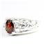 925 Sterling Silver Men's Nugget Ring, Mozambique Garnet,  SR368