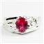 925 Sterling Silver Men's Nugget Ring, Created Ruby, SR368