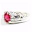 925 Sterling Silver Men's Nugget Ring, Created Ruby, SR368