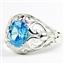 Swiss Blue CZ, 925 Sterling Silver Ladies Ring, SR111