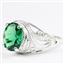 925 Sterling Silver Ladies Filigree Ring, Russian Nanocrystal Emerald, SR083