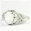 Created White Opal, 925 Sterling Silver Ladies Ring, SR113