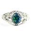 Created Blue Green Opal, 925 Sterling Silver Ladies Ring, SR113