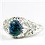 Created Blue Green Opal, 925 Sterling Silver Ladies Ring, SR113
