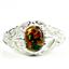 Created Black Opal, 925 Sterling Silver Ladies Ring, SR113