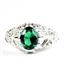 925 Sterling Silver Ladies Filigree Ring, Russian Nanocrystal Emerald, SR113