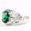 925 Sterling Silver Ladies Filigree Ring, Russian Nanocrystal Emerald, SR113