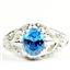 Swiss Blue CZ, 925 Sterling Silver Ladies Ring, SR113