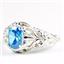 Swiss Blue CZ, 925 Sterling Silver Ladies Ring, SR113
