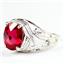 Created Ruby, 925 Sterling Silver Ladies Ring, SR083