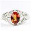 Created Padparadsha Sapphire, 925 Sterling Silver Ladies Ring, SR113