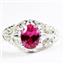 Created Pink Sapphire, 925 Sterling Silver Ladies Ring, SR113